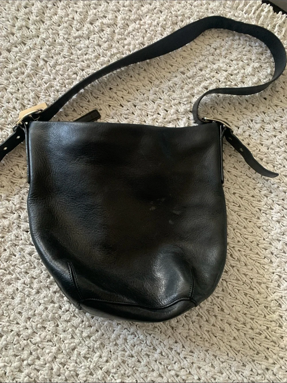 Coach Black Leather Hobo Shoulder Bag